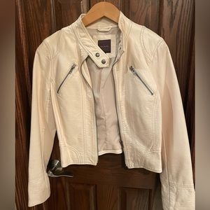 The Limited faux leather ivory jacket.  Size medium